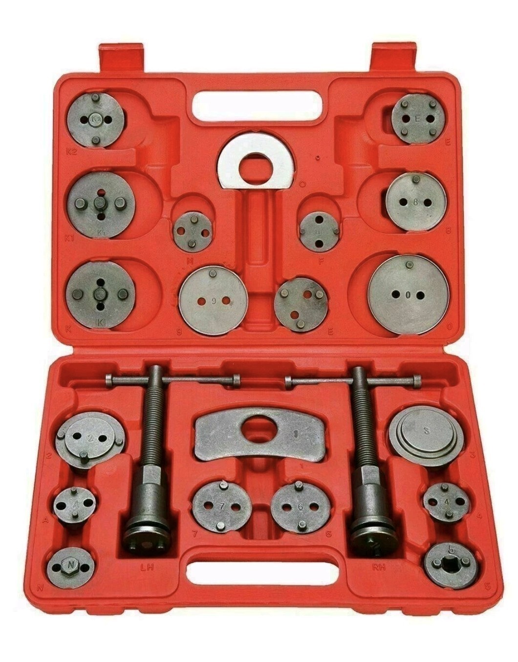 22PCS Pro Disc Brake Caliper Compressor Rewind Wind Back Tool Piston Pad Kit Set
