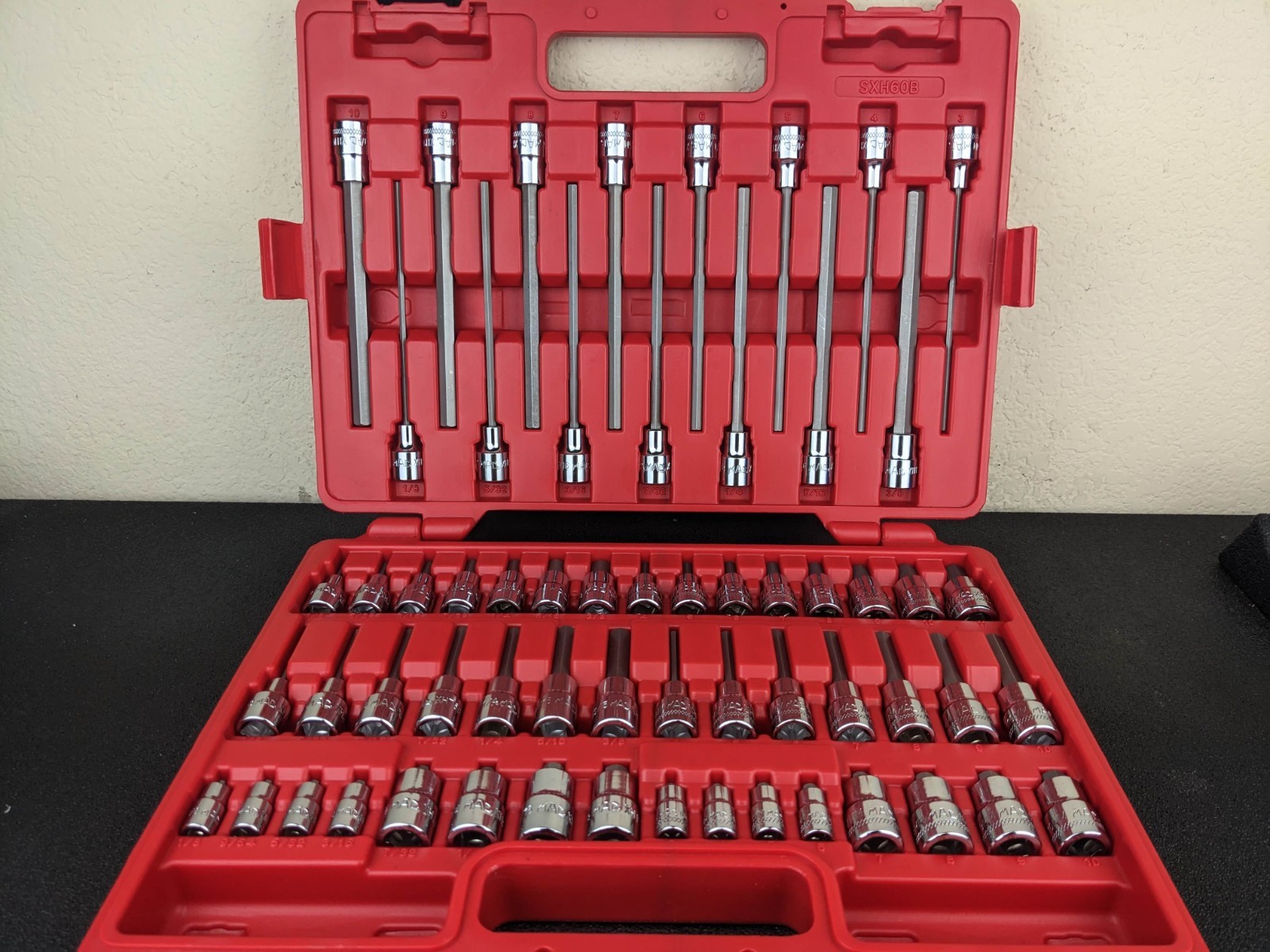#bo766 Mac Tools SXH60B 60 PC. 3/8″ Master Hex Driver Socket Set EXCELLENT