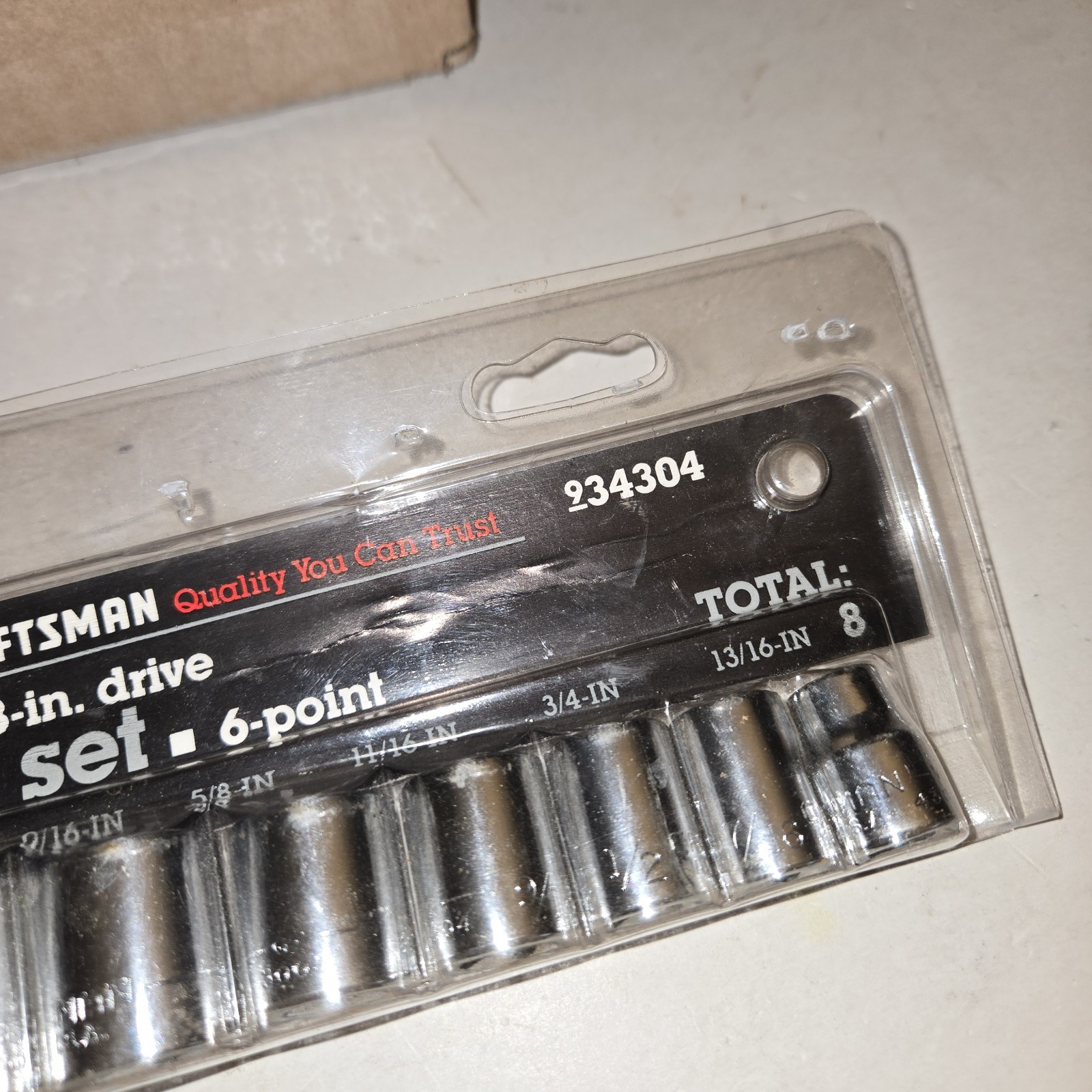 Sears Craftsman USA SAE 3/8″ Drive Socket Set 6pt 34304 G Series Socket Set of 8