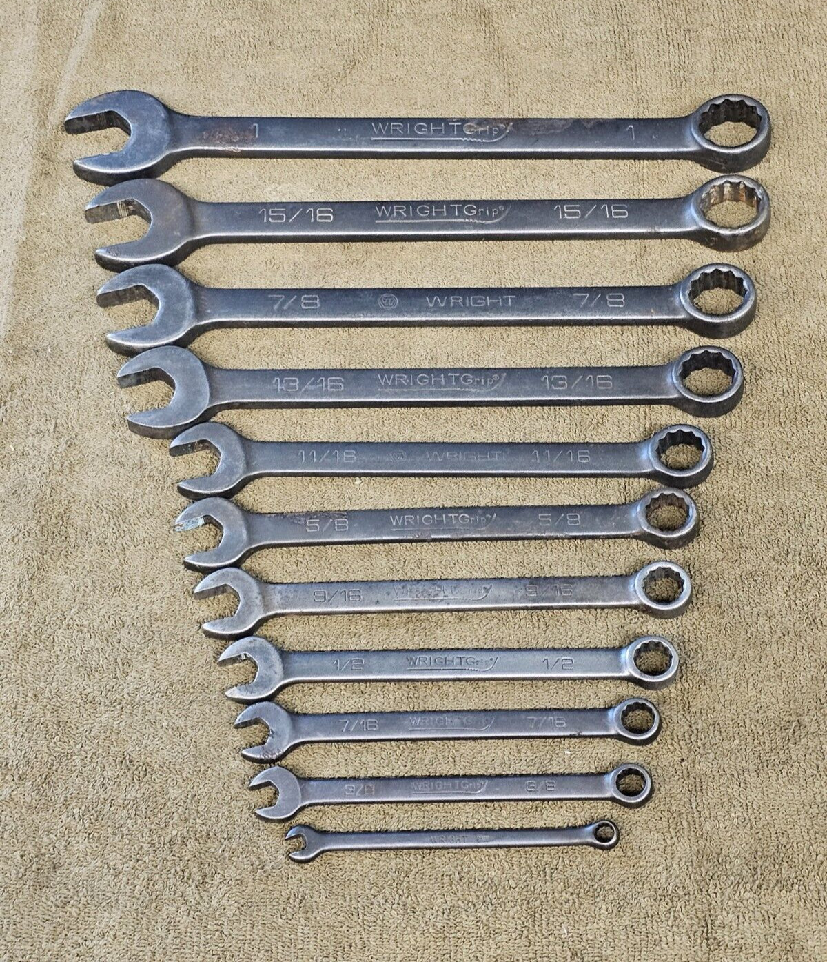 Wright Grip Combination Wrench Set Sae 1″ 7/8 5/8 9/16 1/2 3/8″ 31132 Black Tool