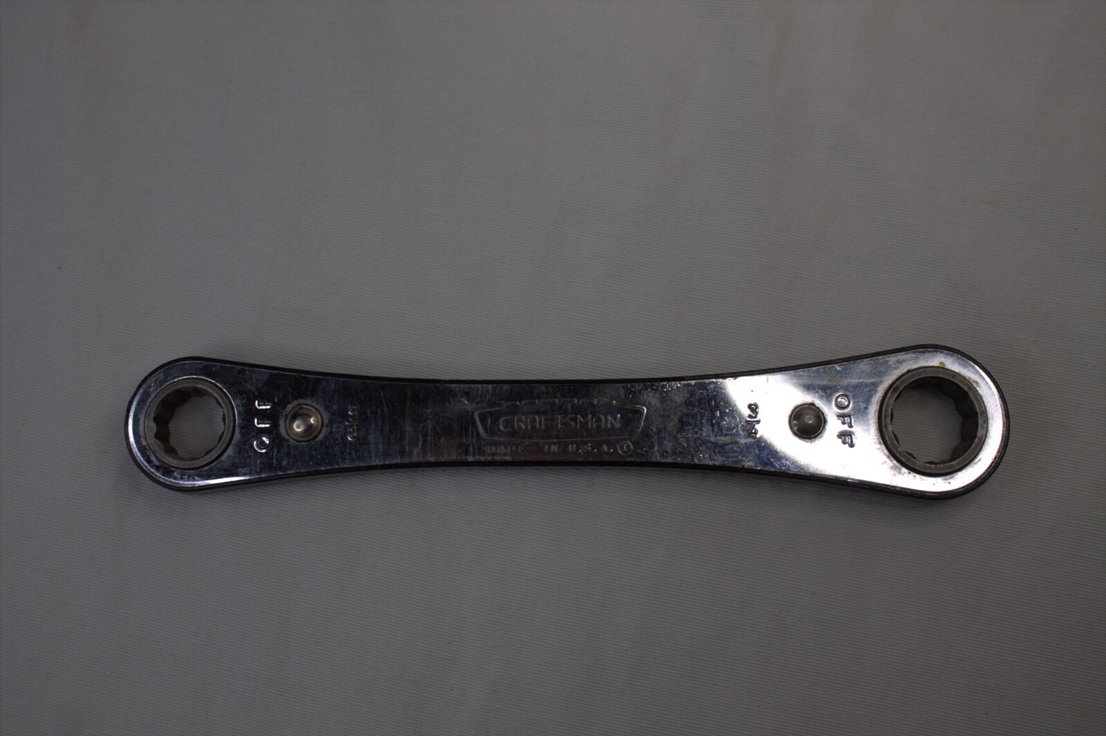 Craftsman 5/8» x 3/4» Ratcheting Double Box End Wrench USA Crown Logo