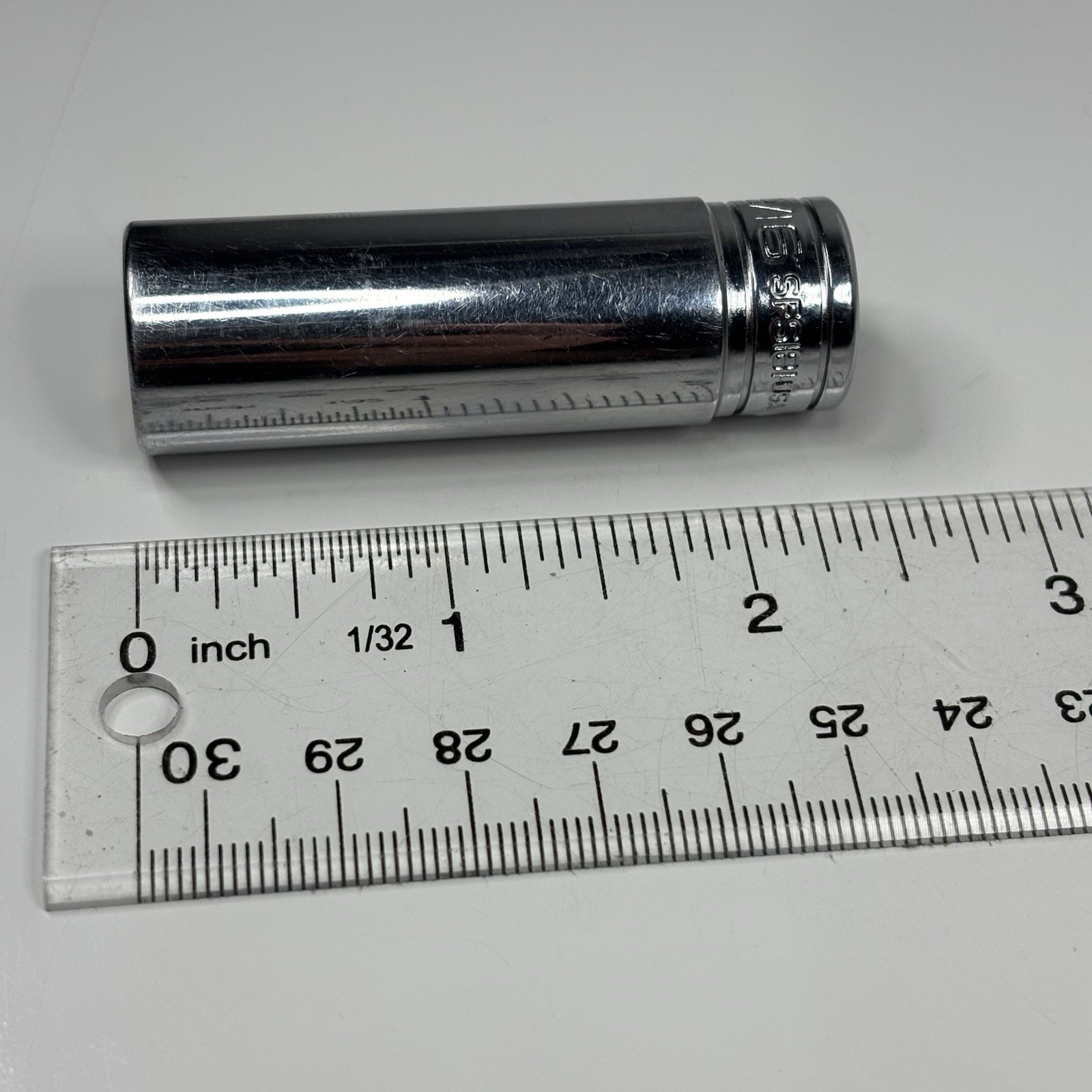 Snap On Tool SF181 3/8 Dr 12Pt SAE 9/16 Flank Dr Deep Chrome Socket USA 1998