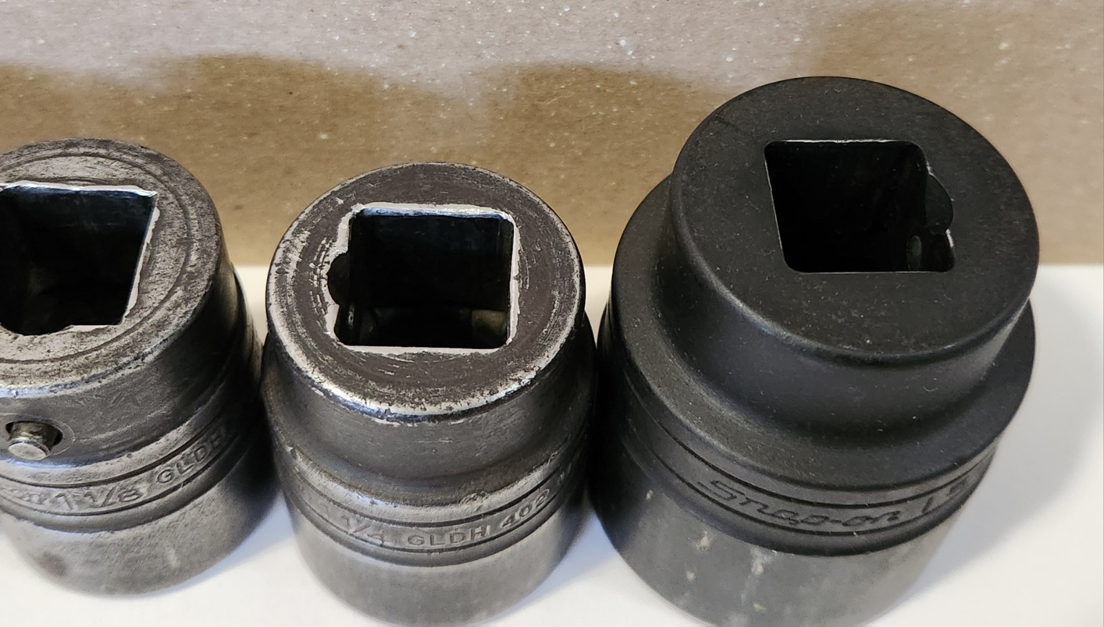 Snap On GLDH Series 3/4″ Drive 12 Point SAE Flank Drive Shallow Sockets Lot of 4
