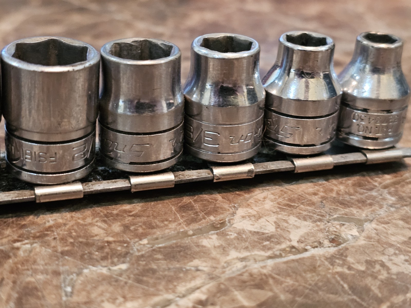 Snap-On 3/8″ Drive SAE Shallow Socket Set 12pc 1/4″ – 1″ USA Chrome FS series