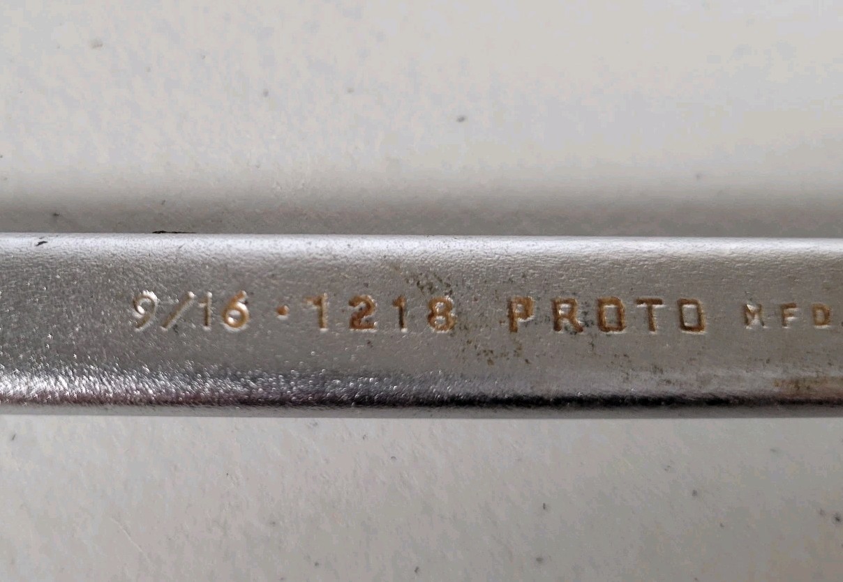 Proto 1218 9/16″ Combination Wrench Chrome MADE IN USA Vintage