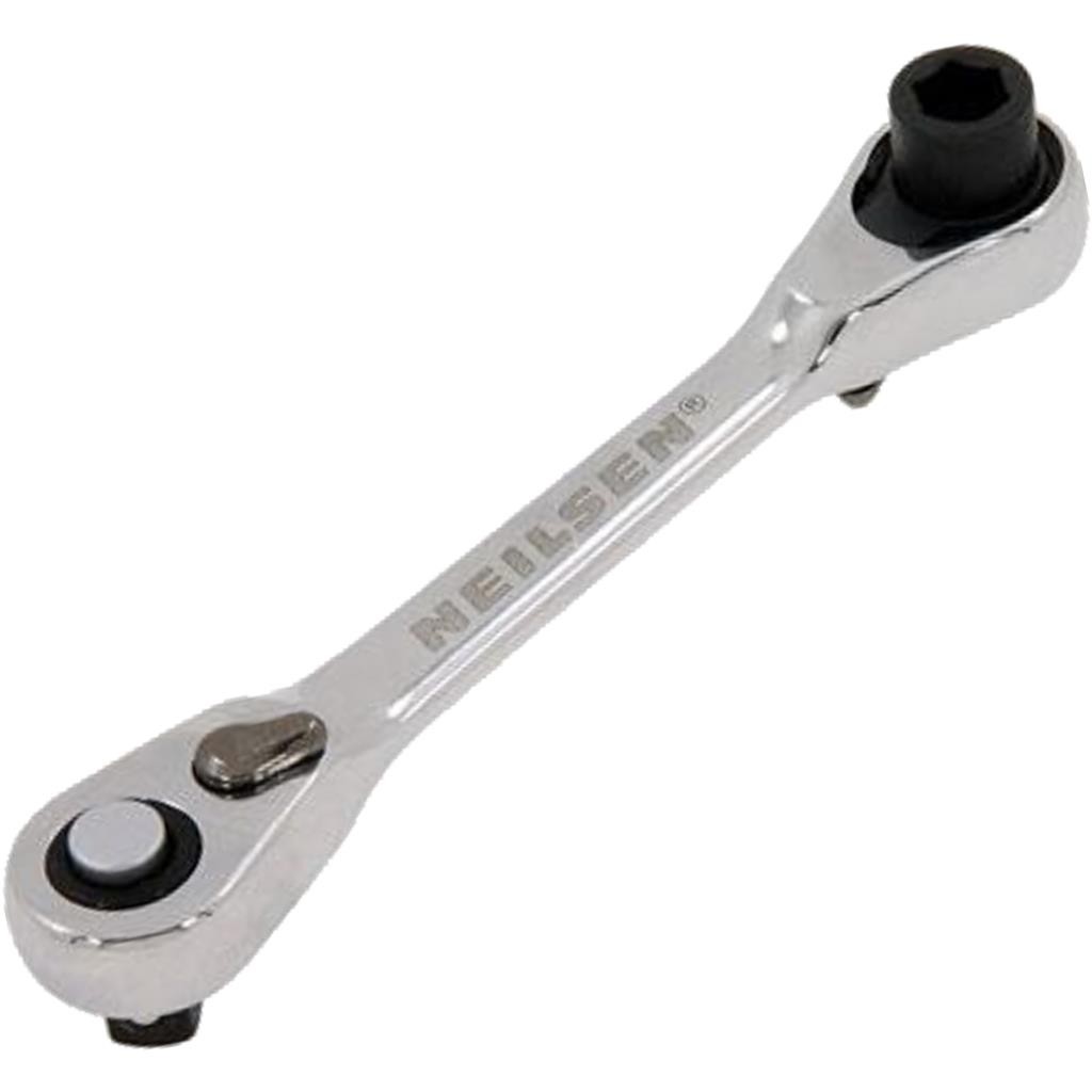 Neilsen Stubby Square Drive Micro Ratchet Bit Driver Wrench 1/4″ Hex To 1/4″