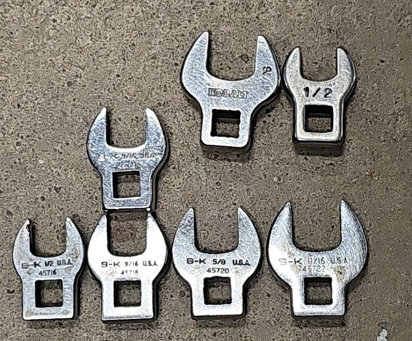 Sk Tools Set Of Crowfeet 5- 3/8 Drive Crowfoot Wrench + 2 Others