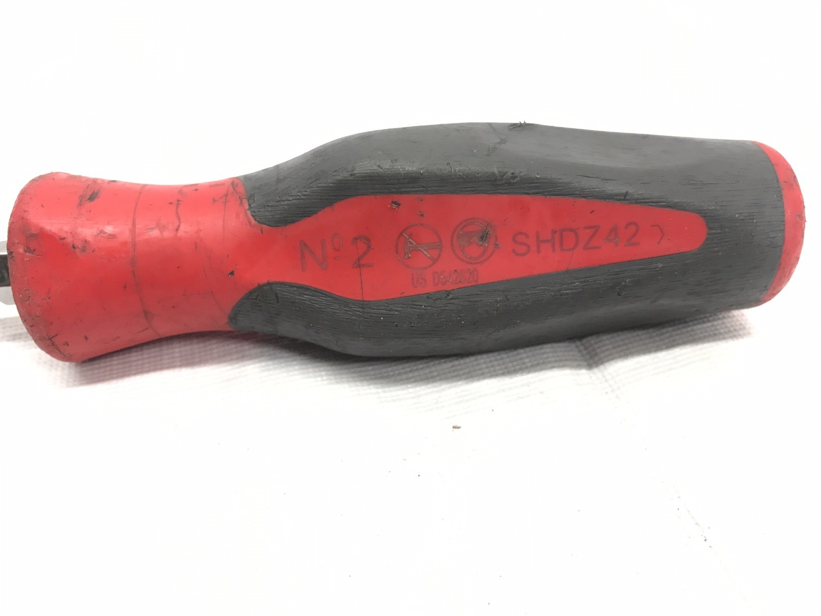 Snap On Tools SHDZ42 Pozidriv #2 Red & Gray Hard Grip Screwdriver USA