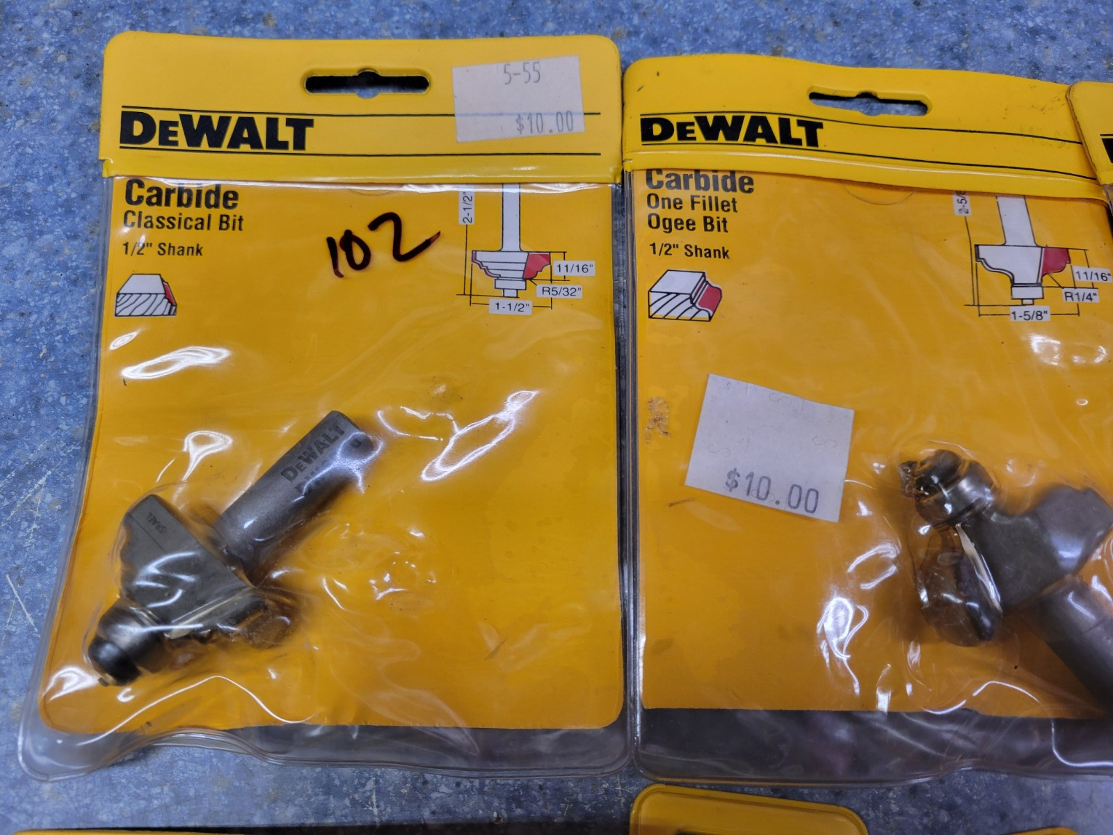 Dewalt USA NOS 22-Piece 3/8″ and 1/2″ Shank High Quality Carbide Router Bit Lot