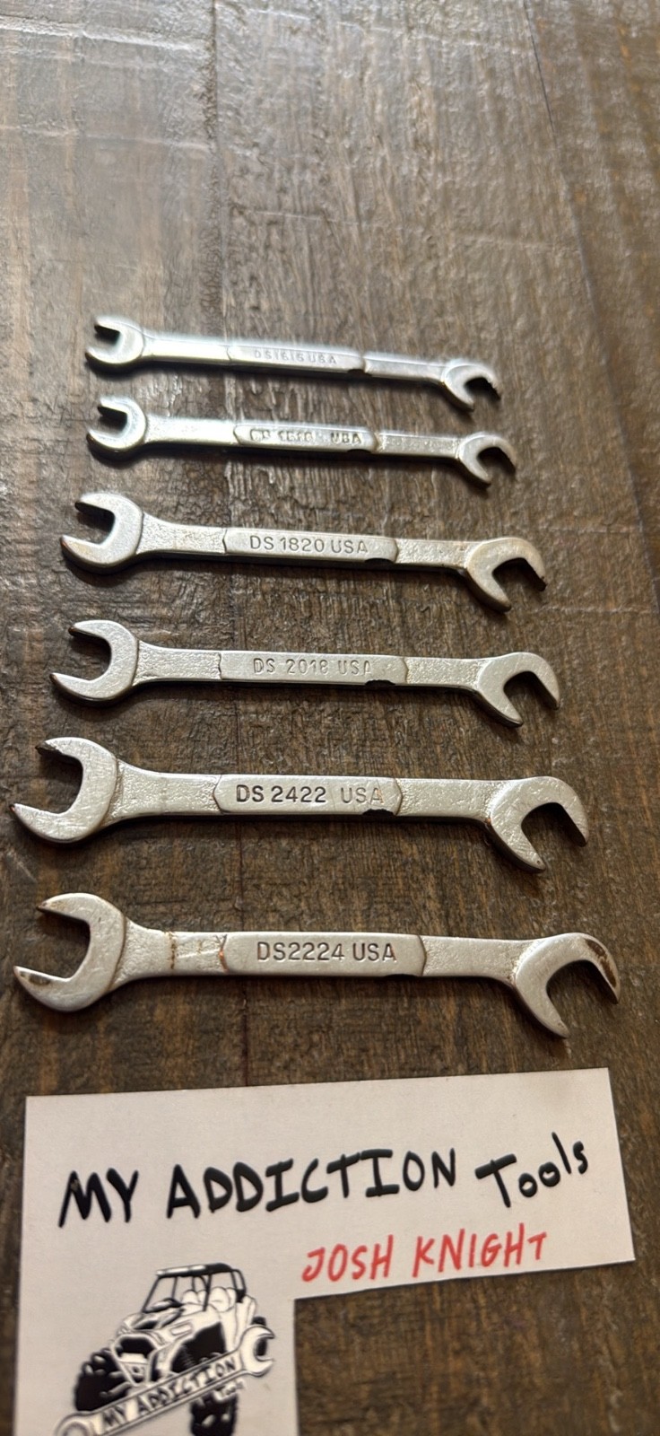 Snap on 6 piece ignition wrench set DS set no owner markings all wrenches good
