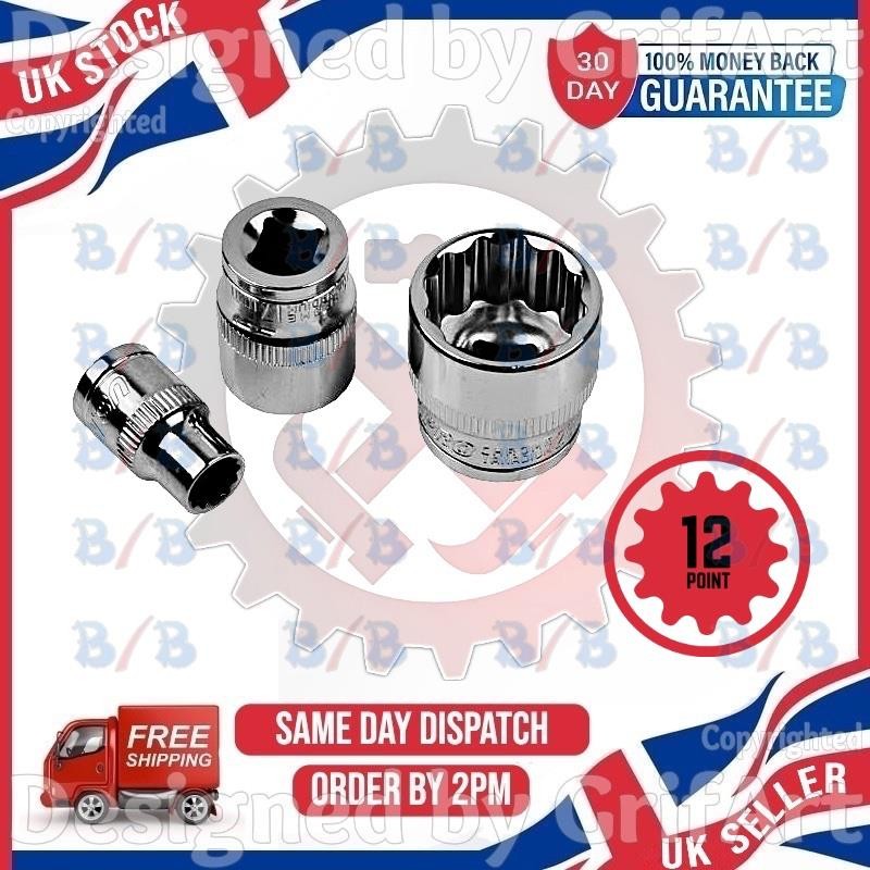 USPRO 17PC 3/8″ INCH SQUARE DRIVE METRIC SHALLOW SOCKET SET 8MM TO 24MM 12 POINT