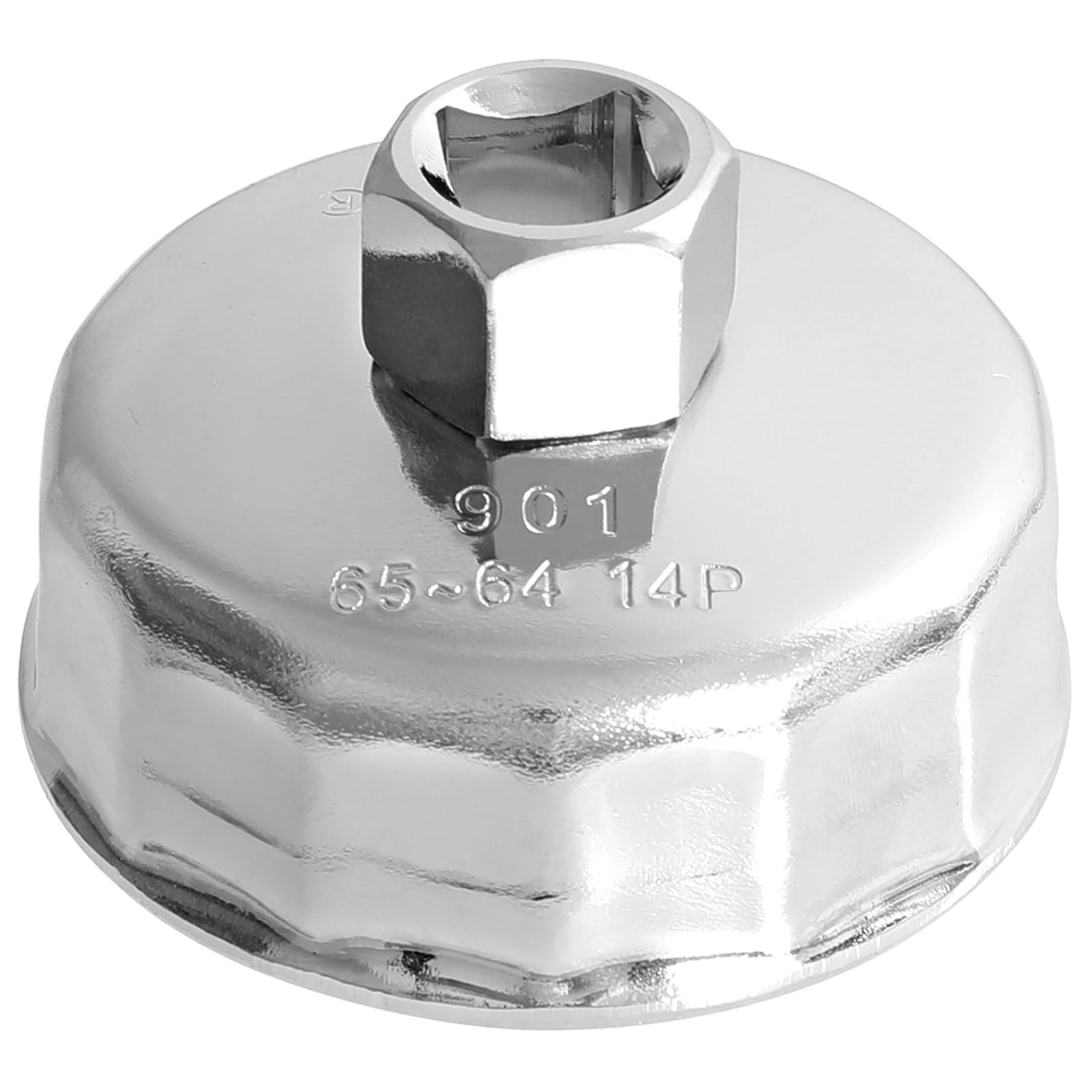 64-65Mm Oil Filter Wrench: 14 Flutes Oil Filter Removal Tool Compatible with Wix
