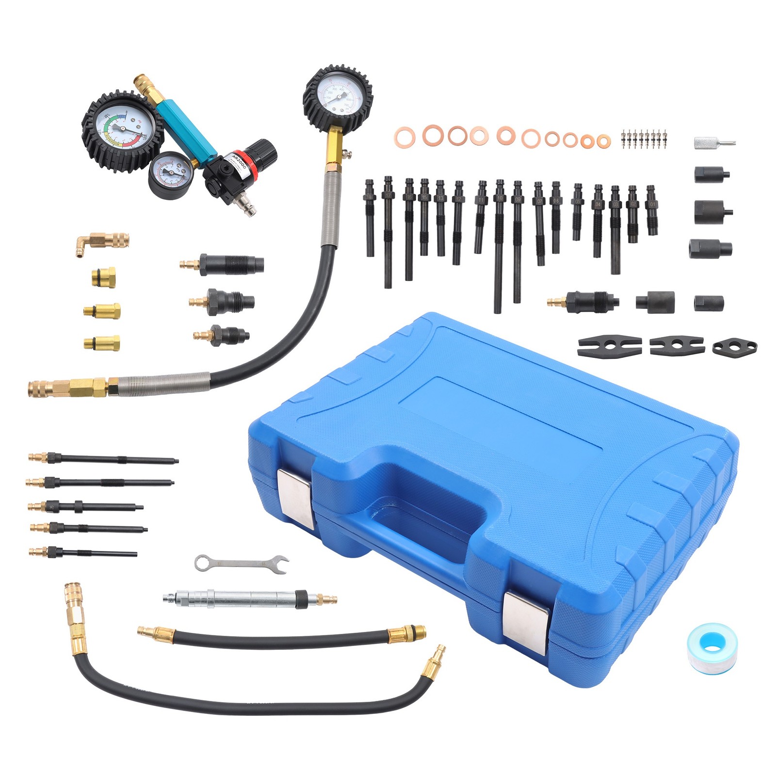 Labwork 46Pcs Diesel Petrol Engine Cylinder Compression Leak Down Tester Leak