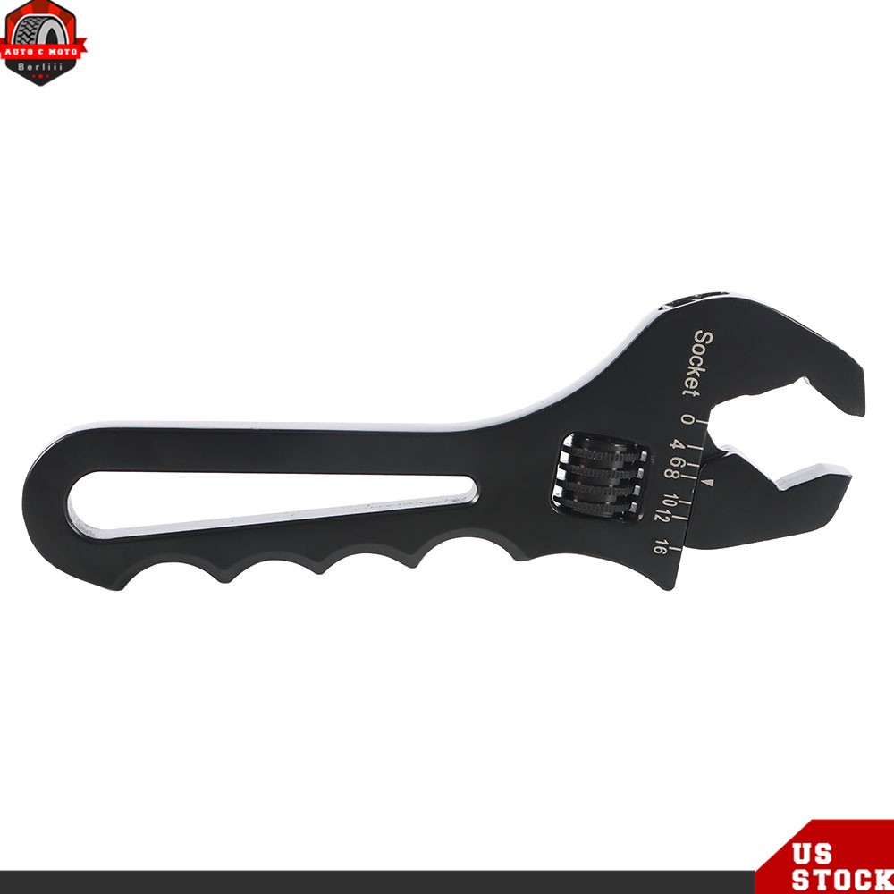Pair 3AN-16AN Adjustable Wrench Black Aluminum Tool Spanner For Hose End Fitting
