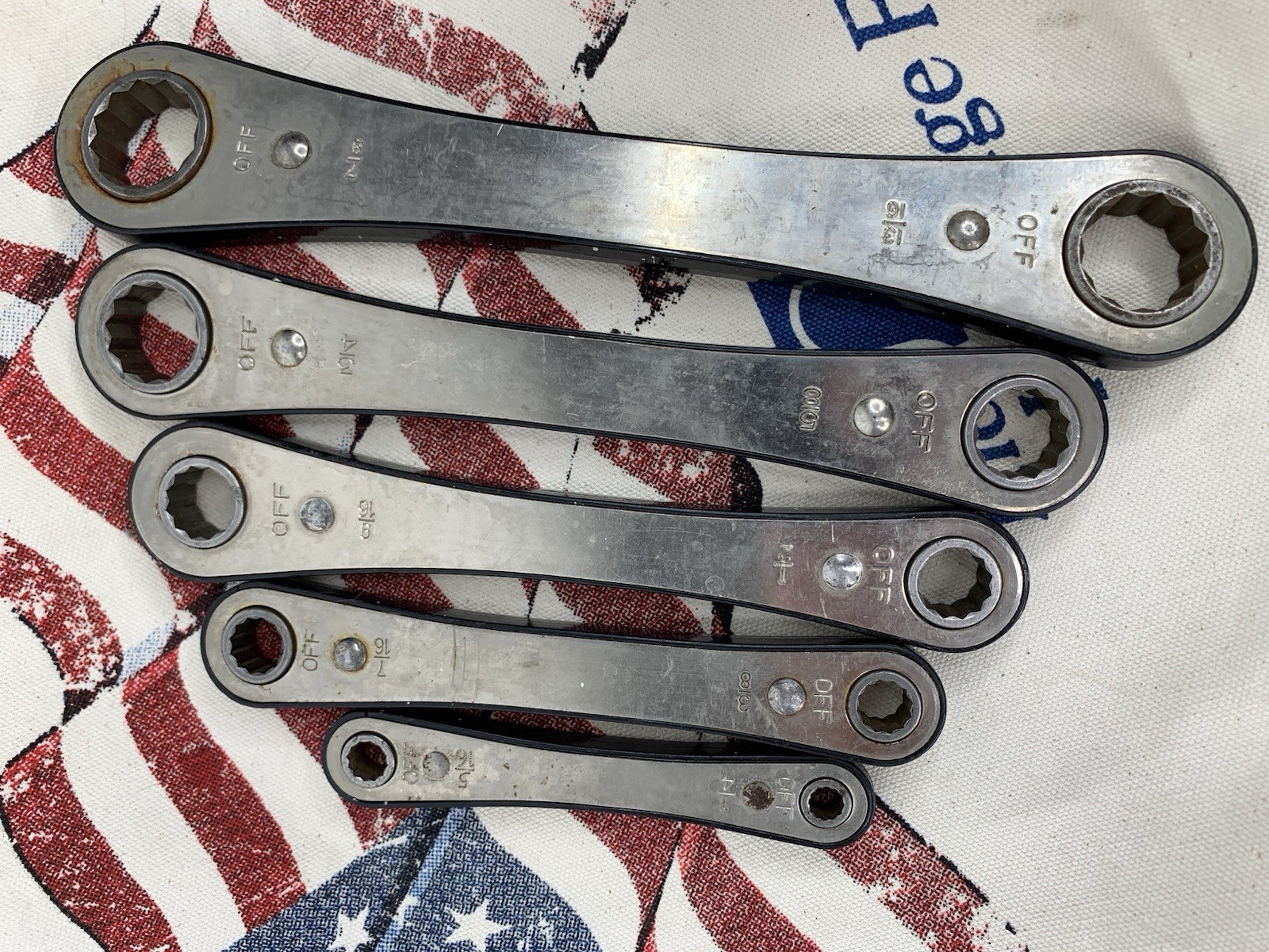 Sears Craftsman Lot of 5 USA Ratcheting Box Wrench Vintage 12pt. See Photos