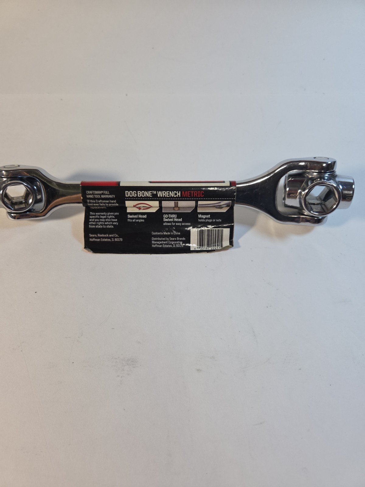 VGC Craftsman 8-in-1 12mm-19mm Metric Dogbone Wrench,14278 Go Thru Swivel Head