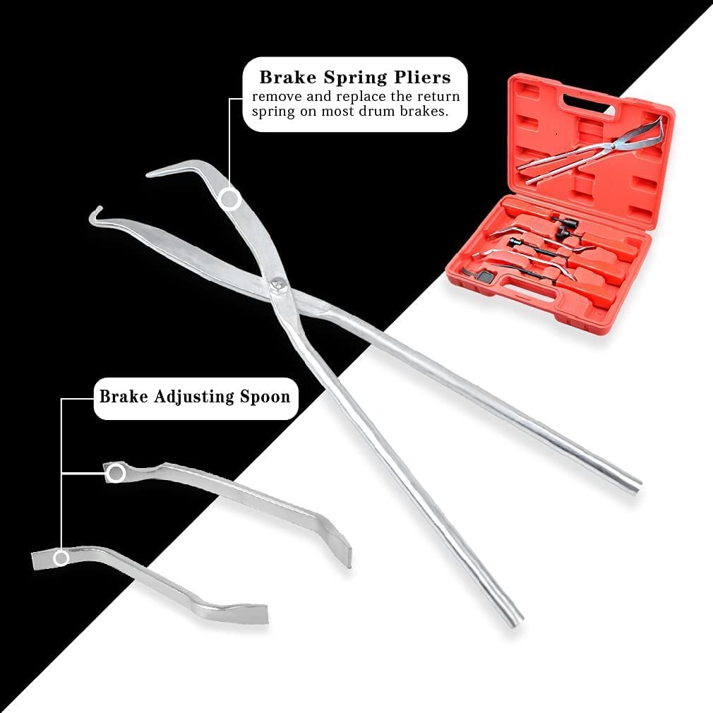8PC Drum Brakes Service Tools SPRING INSTALLER REMOVER PLIERS & Adjustment Spoon