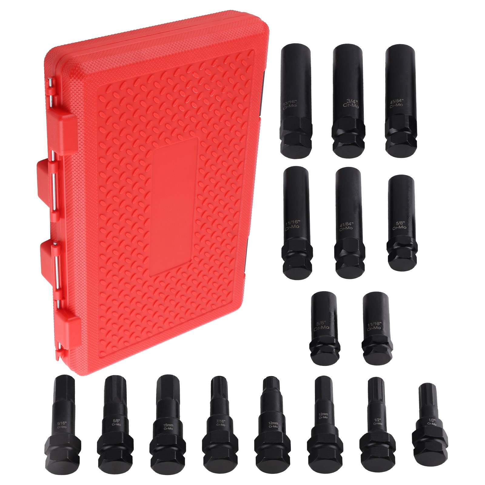 16PCS Master Wheel Locking Lug Key Set, Wheel Lock Removal SKT Tool Kit
