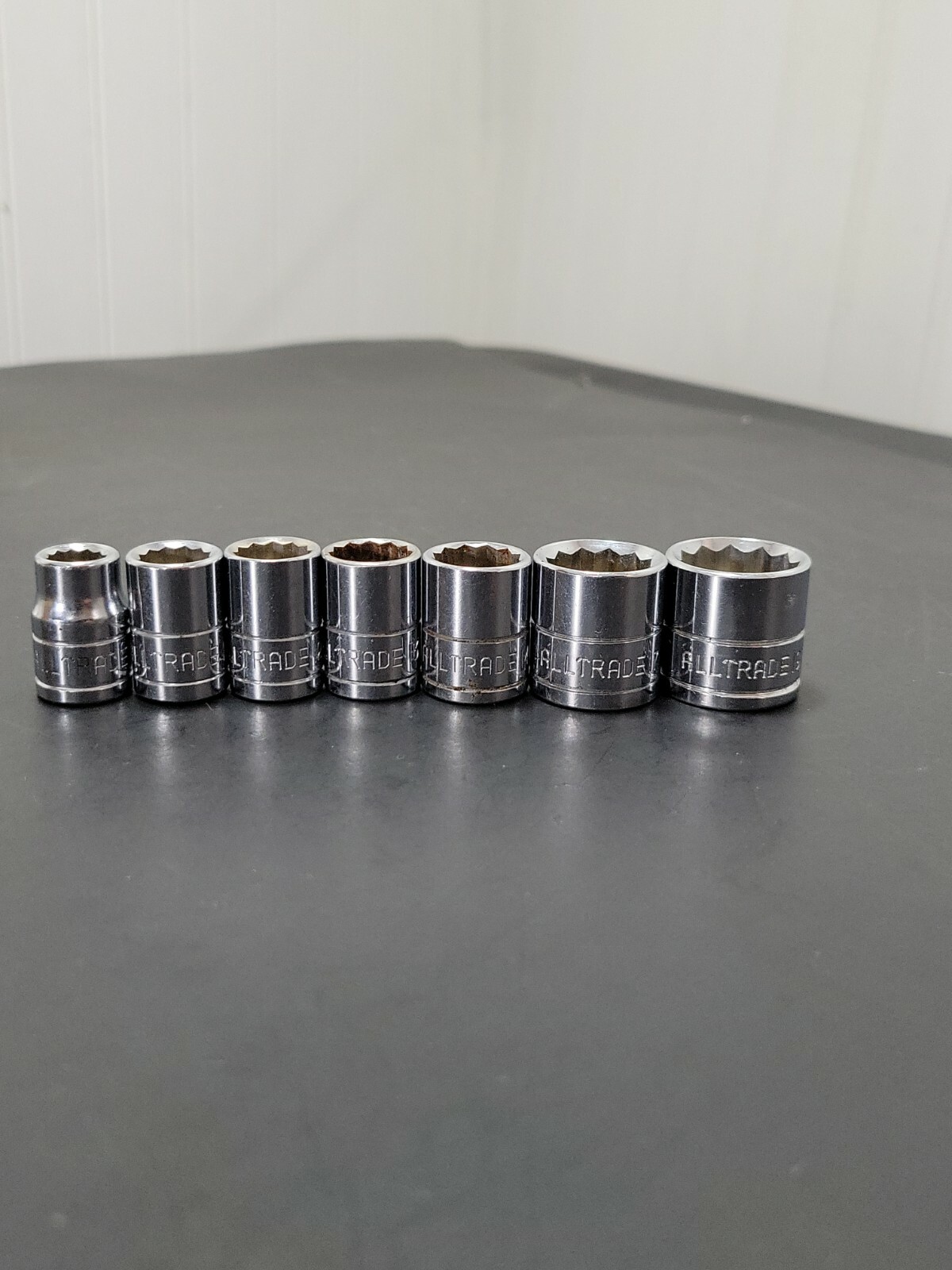 (7) ALLTRADE Shallow Sockets 12mm 13mm 14mm 17mm 19mm Metric 3/8″ Drive 12 Point