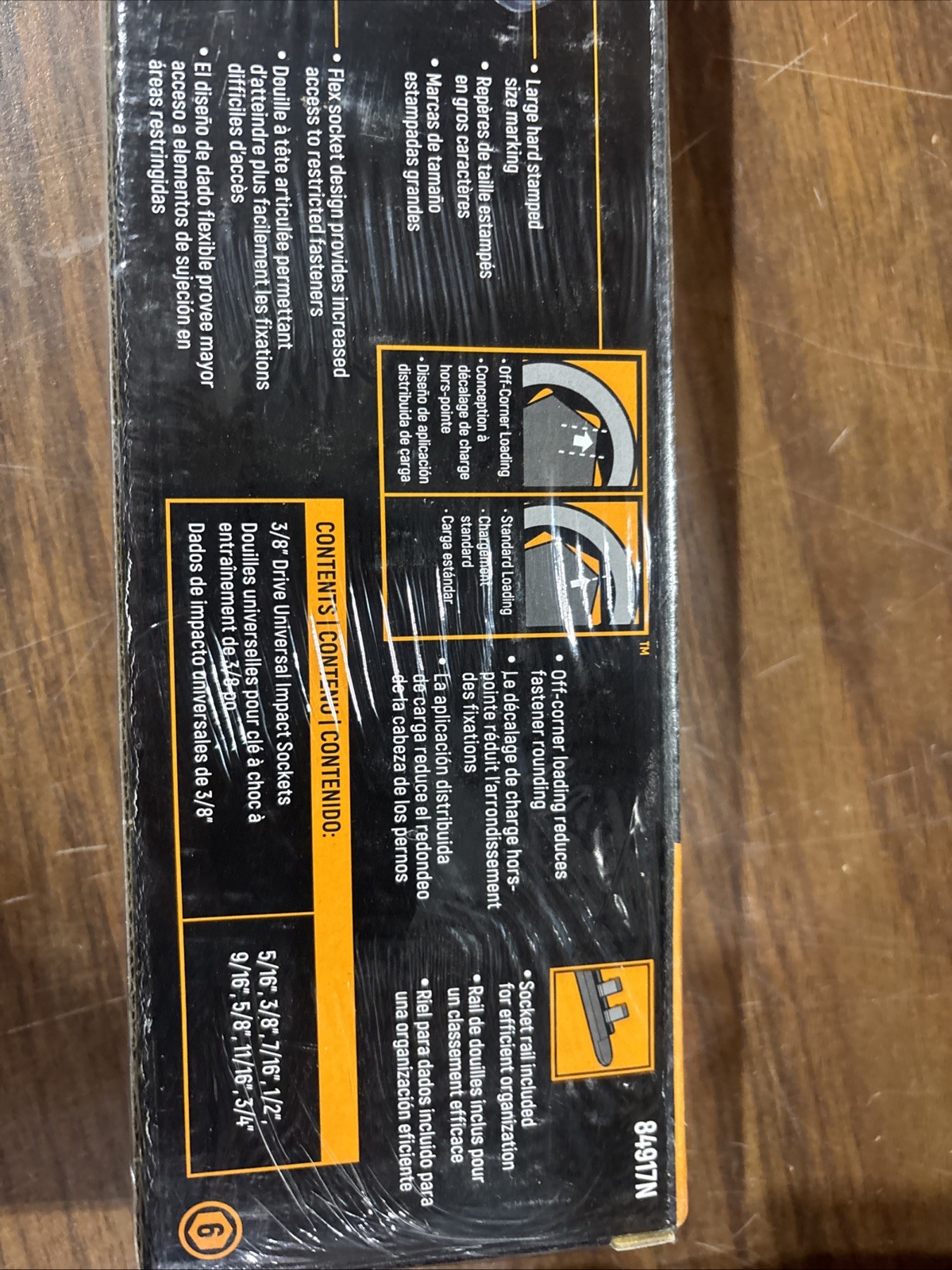 GearWrench. 8-Pc 3/8″ Drive Impact Socket Set, SAE. ( New ). 84917N