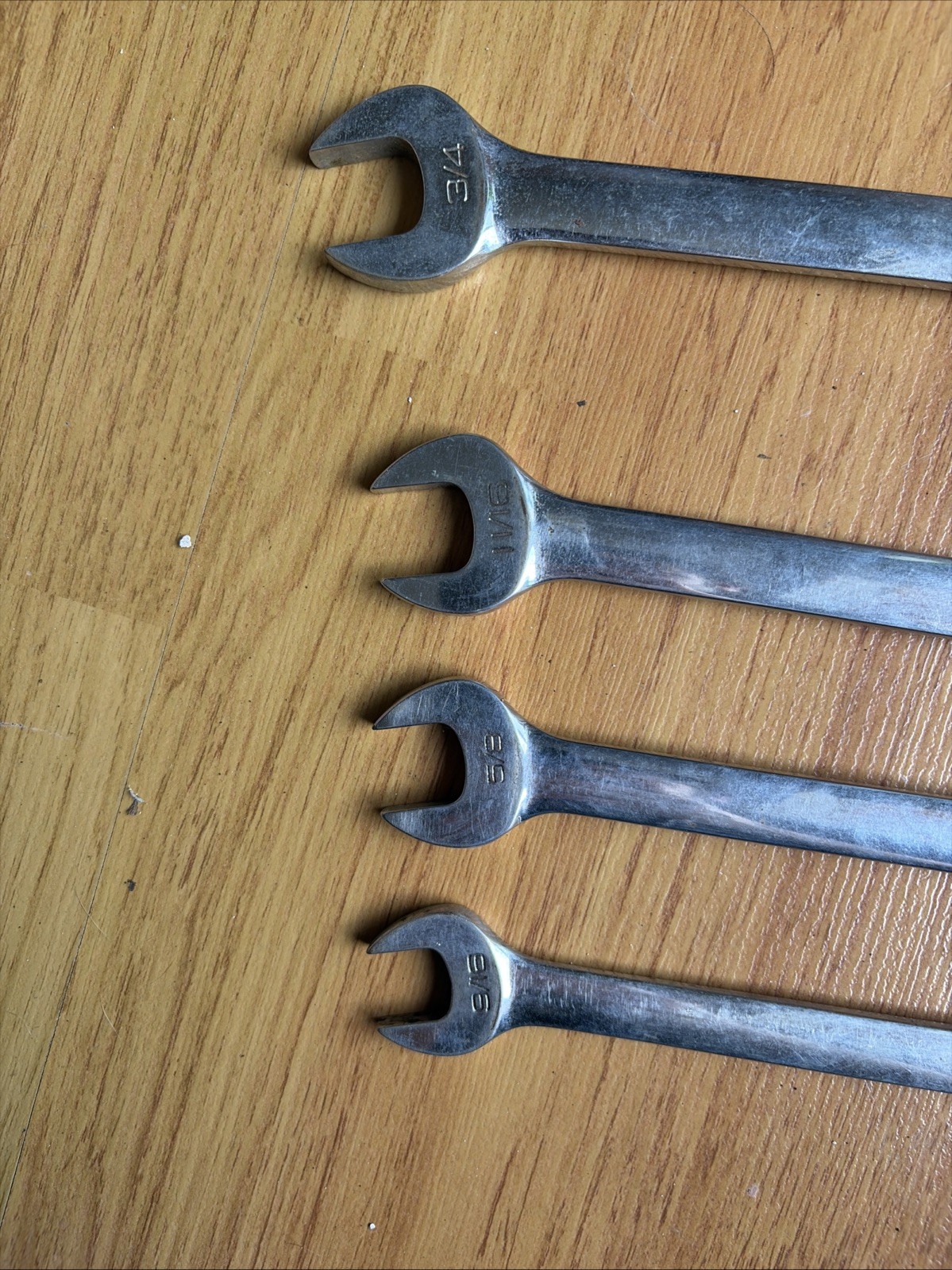 Snap-on OEX24 OEX22 OEX20 OEX18 SAE Combination Wrench Set 4pc USA 3/4 11/16 5/8