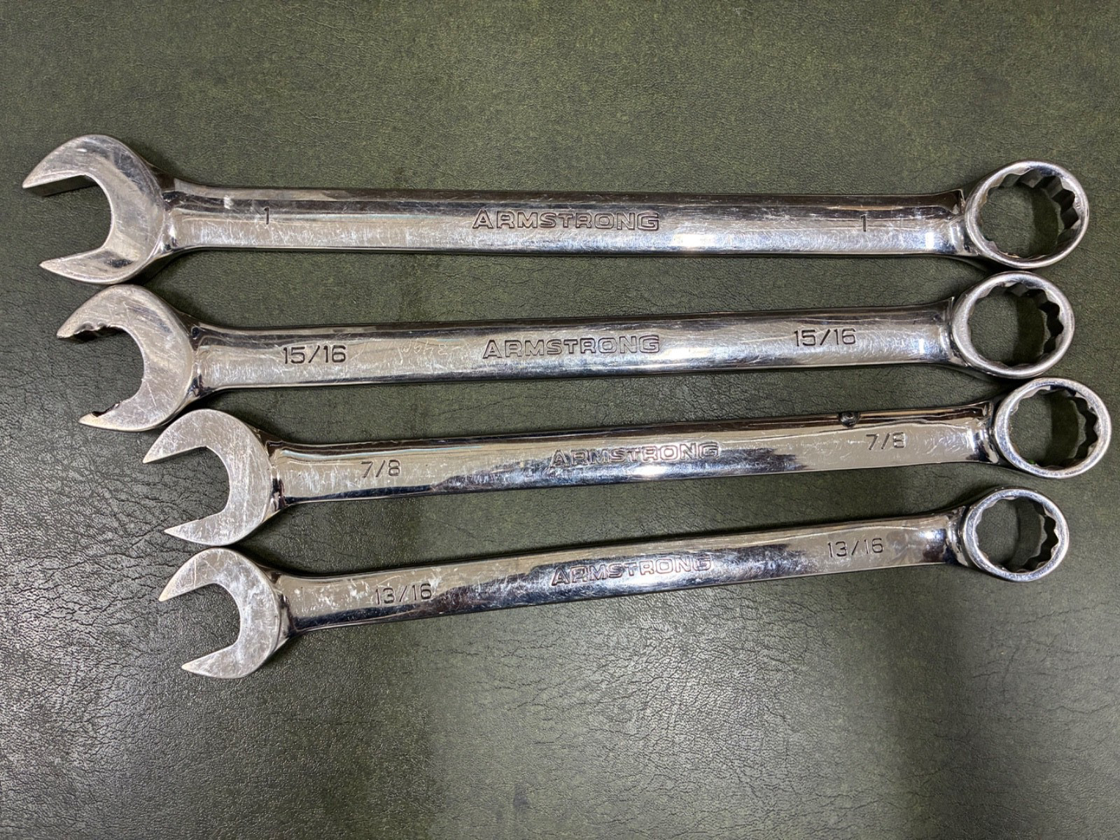 Armstrong USA Combination Wrench Set 4pc Large Sizes 13/16″ to 1″ – Good Used