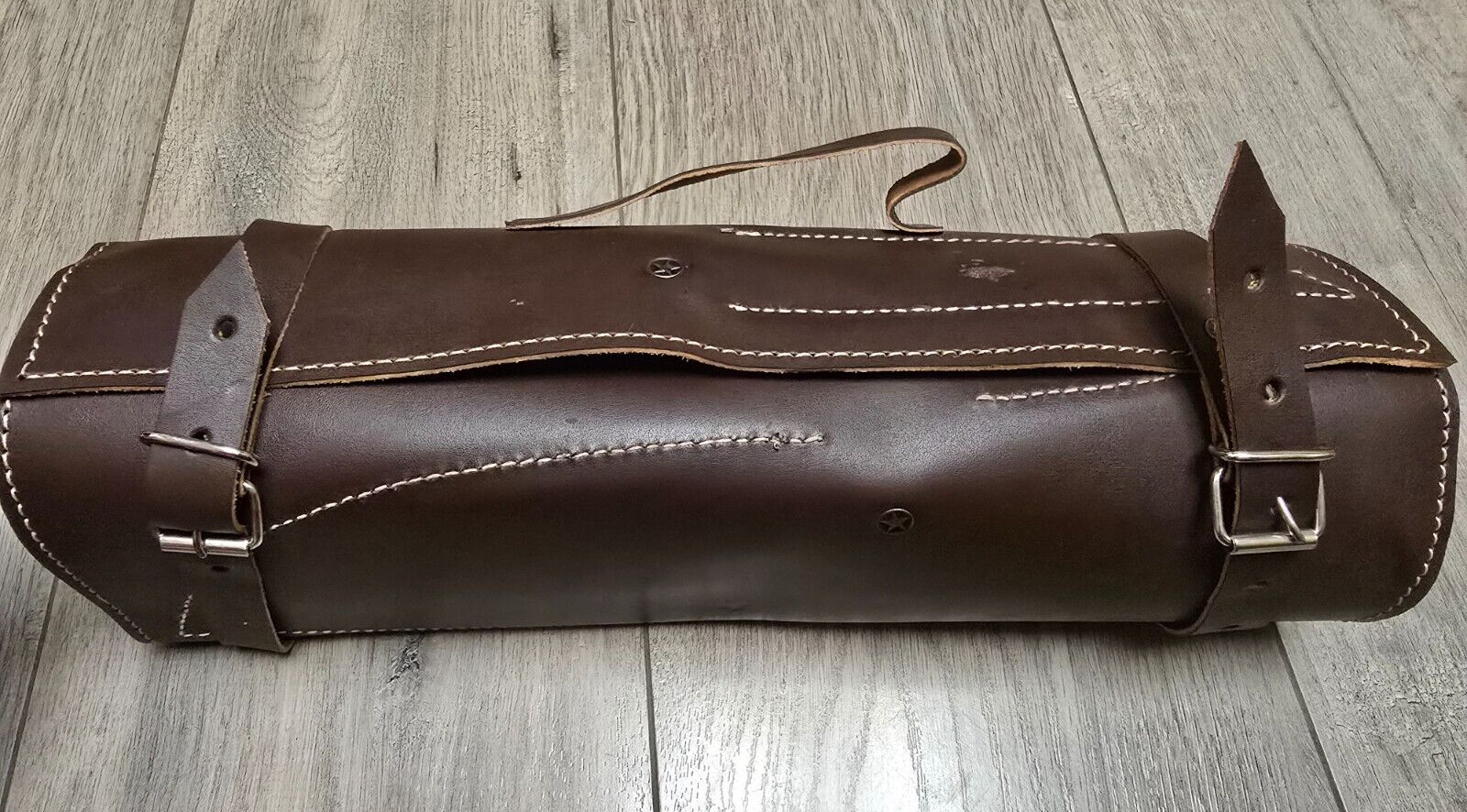 6pc Custom Hand Forged Kitchen Knife Set w/Full Tang Blades & Leather Roll Pouch
