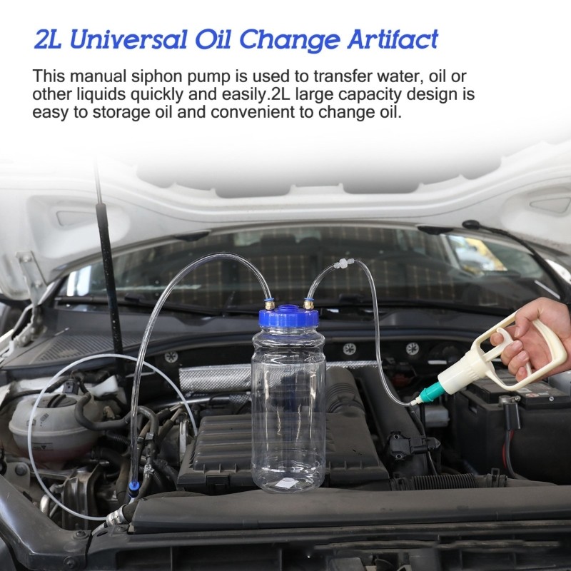 2L Automotive Engine Oil Extractor Pump Hand Powered Oil Pump For DIY Mechanics