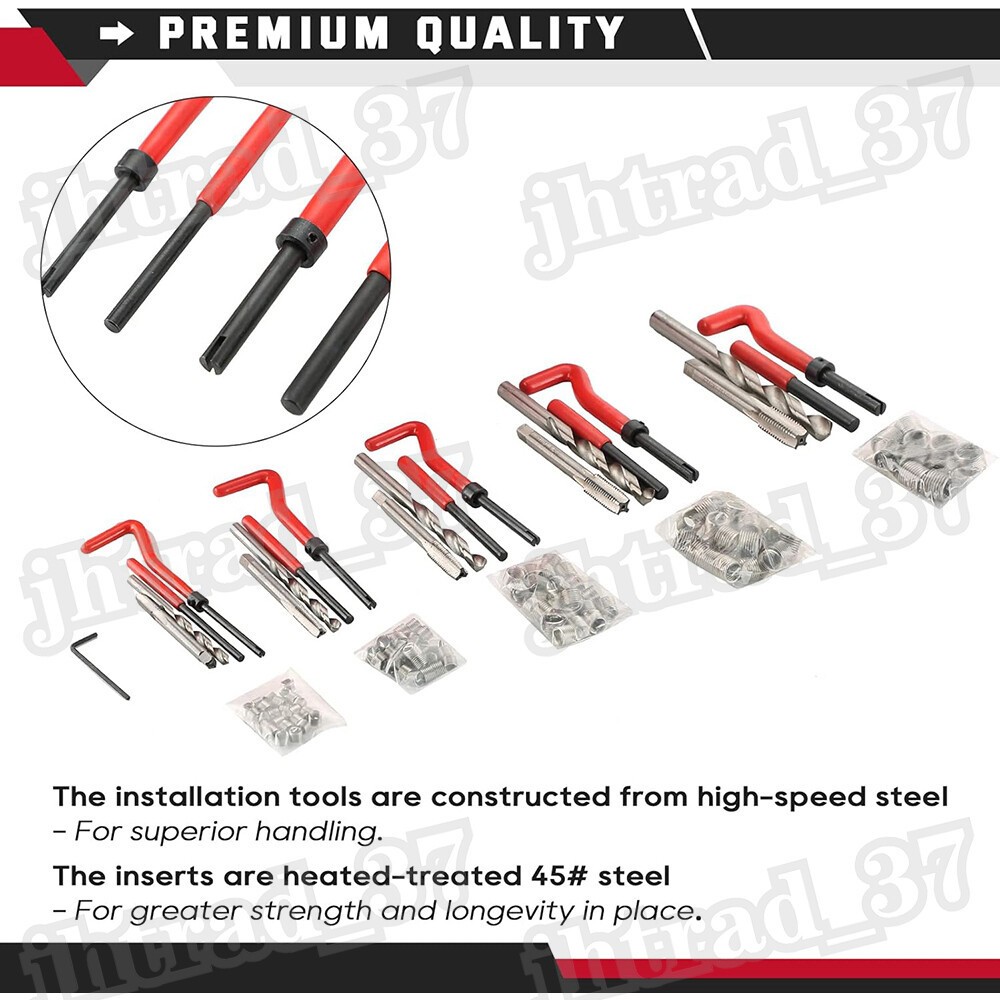 131pcs Metric Helicoil Thread Repair Kit HSS Drills Inserts Taps & Tools M5-M12