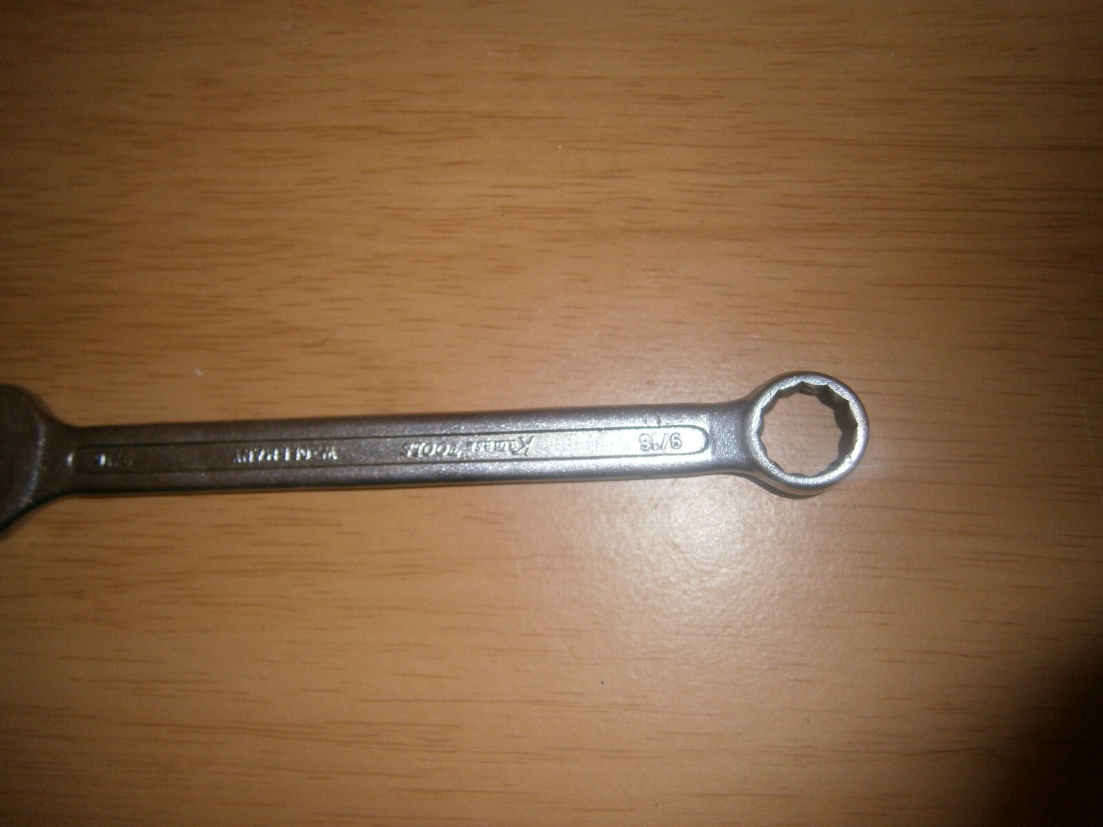 Vintage silver tone spanner. 9/16 both ends.(E6c)