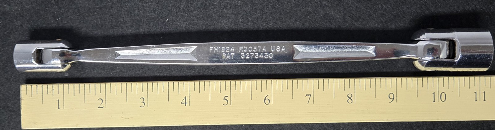 Snap-on (Unmarked) FH1824 USA 9/16 & 3/4″ Flex Head Wrench Excellent Condition