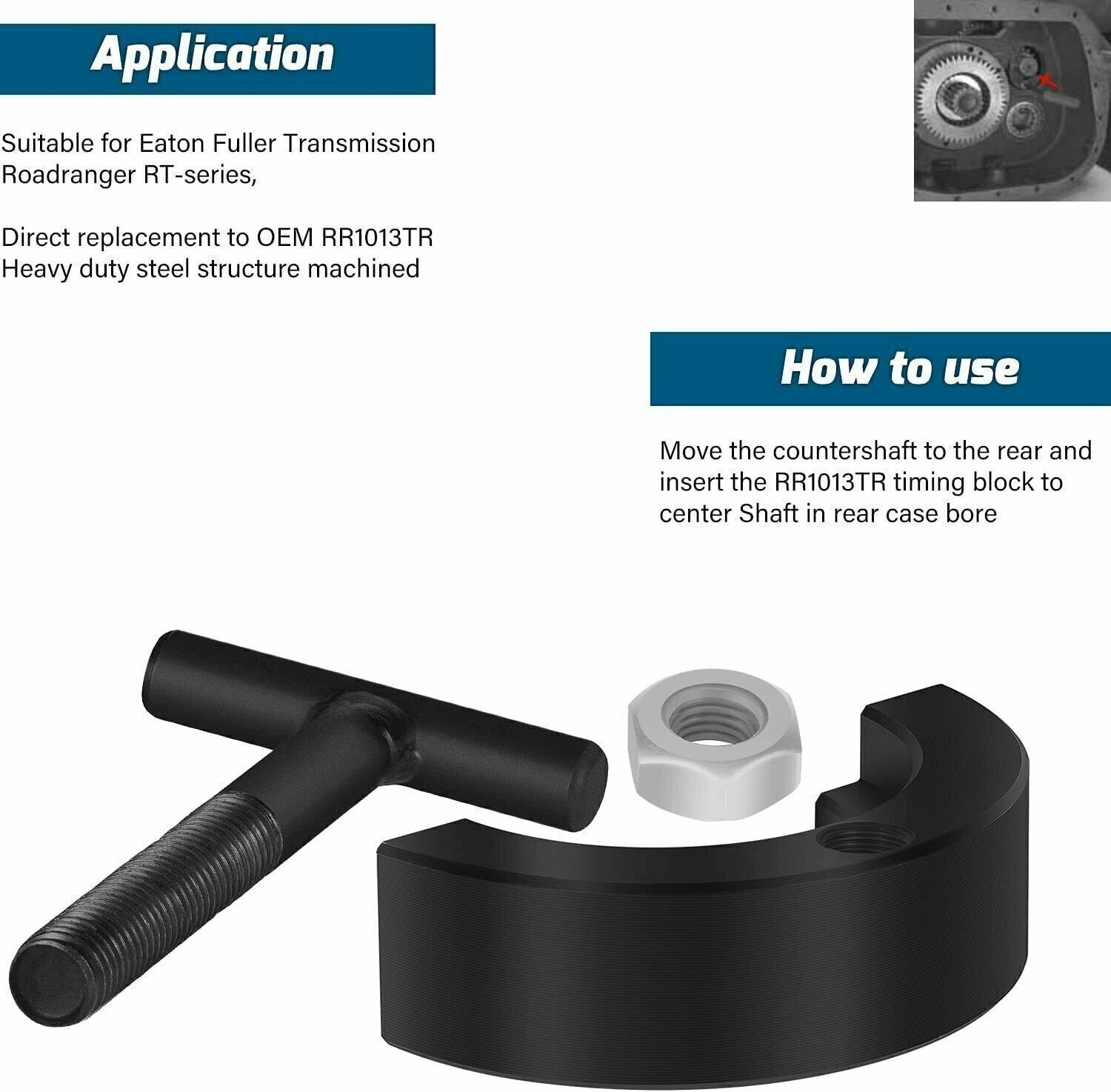 RR1013TR Transmission Roadranger Timing Block Countershaft Support Tool
