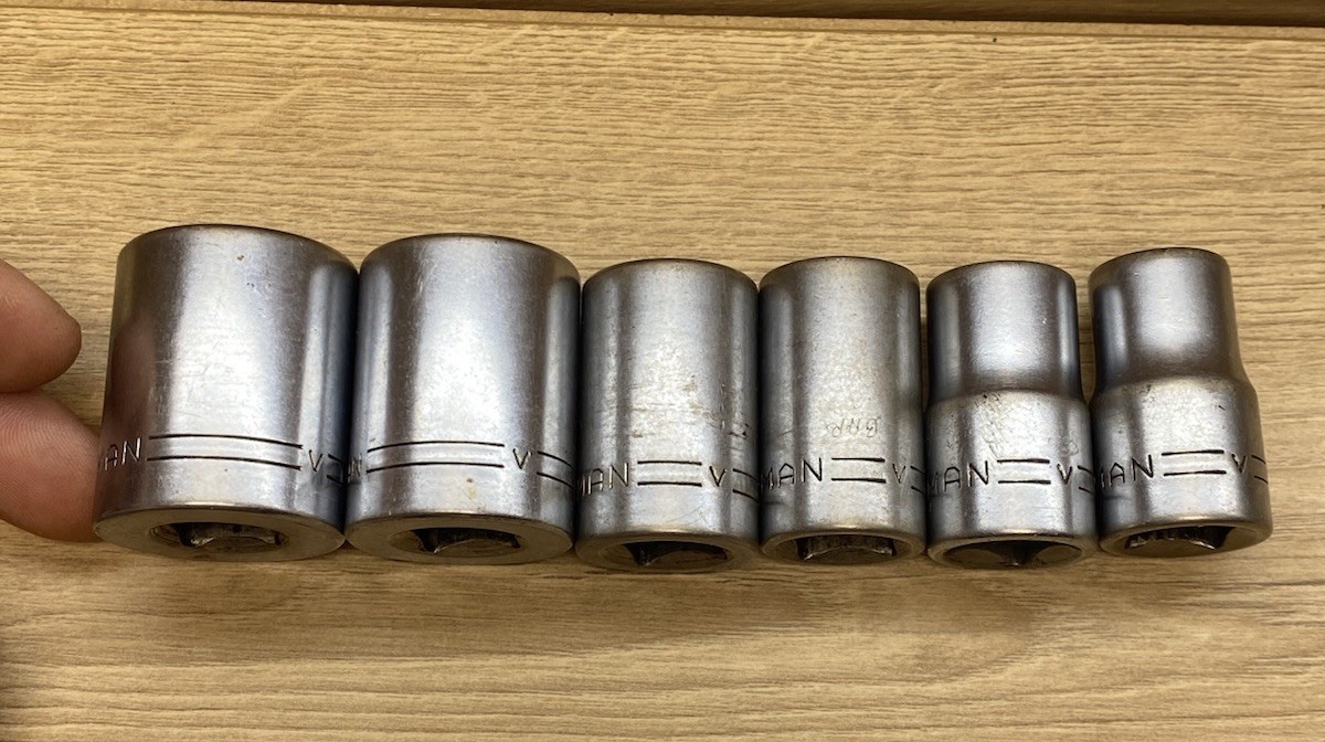 Craftsman USA 1/2” Drive Socket Set V Series Lot 1/2 9/16 5/8 11/16 7/8 15/16