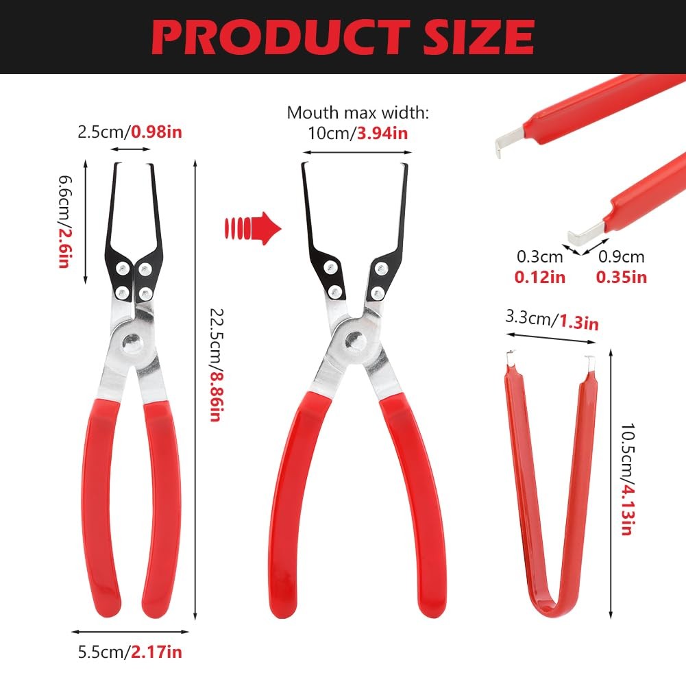 Relay Puller Pliers with Fuse Remover, Automotive Extractor Tool Red