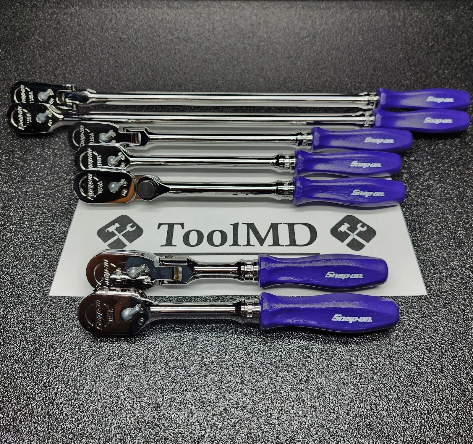 Snap-on Tools NEW 7pc DARK PURPLE Hard Handle 3/8″ Drive Fixed Flex Ratchet Set