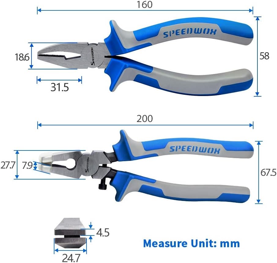 SPEEDWOX 2Pcs Glass Breaking Pliers Flat Jaw and Breaking&Grozer, Blue