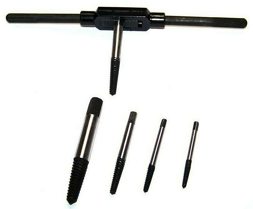 7 pcs Screw Extractor Easy Out Broken Screw Bolt Stud Pipe Remover w/ Tap Handle