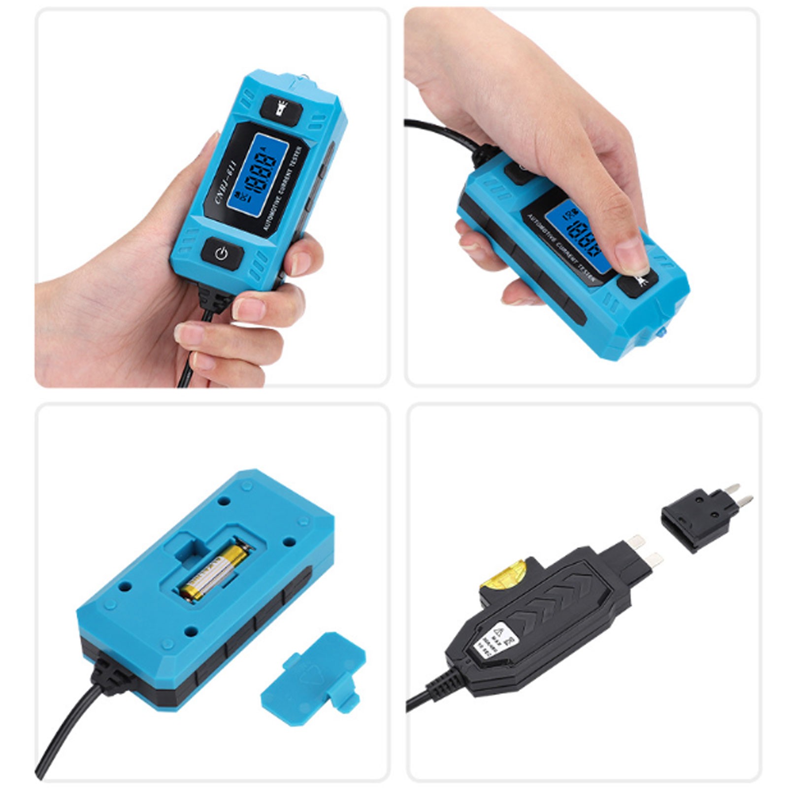 Car Circuit Tester with LED Display for 12V and 0 01 to 19 99 Amp Range