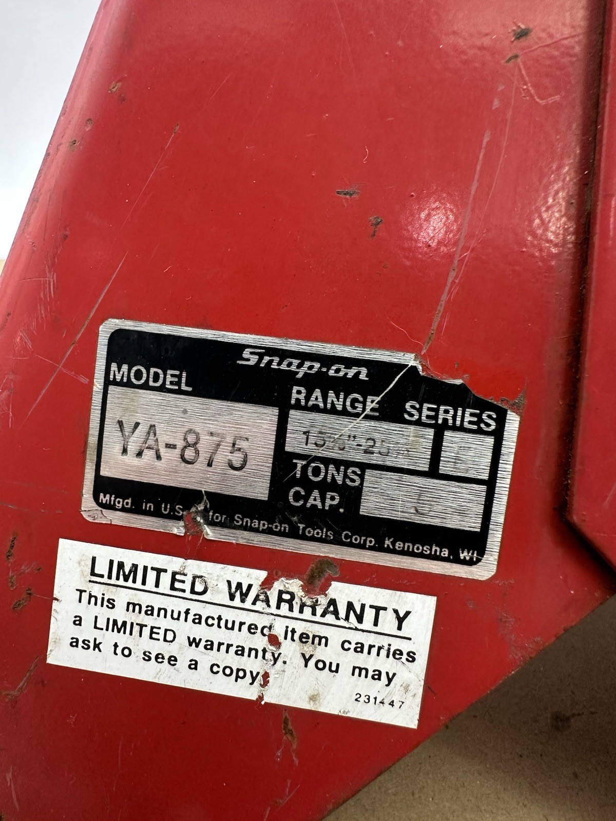 Pair of 2 Snap-On Professional Tools USA 5-Ton Capacity Jack Stands Model YA-875