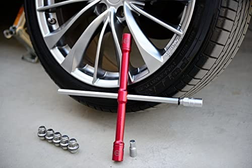 Compact Tire Iron Set 26 Inch Universal Lug Wrench 17mm 19mm 21mm Breaker Bar