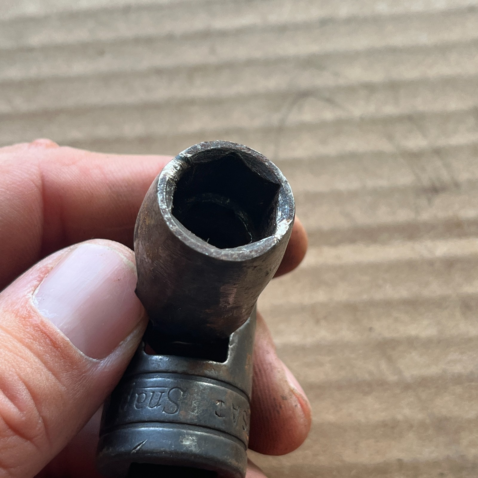 Snap-on Vintage SAE 1/2″ Drive 9/16″ Swivel Joint Socket 6 Point PU-18 Some wear