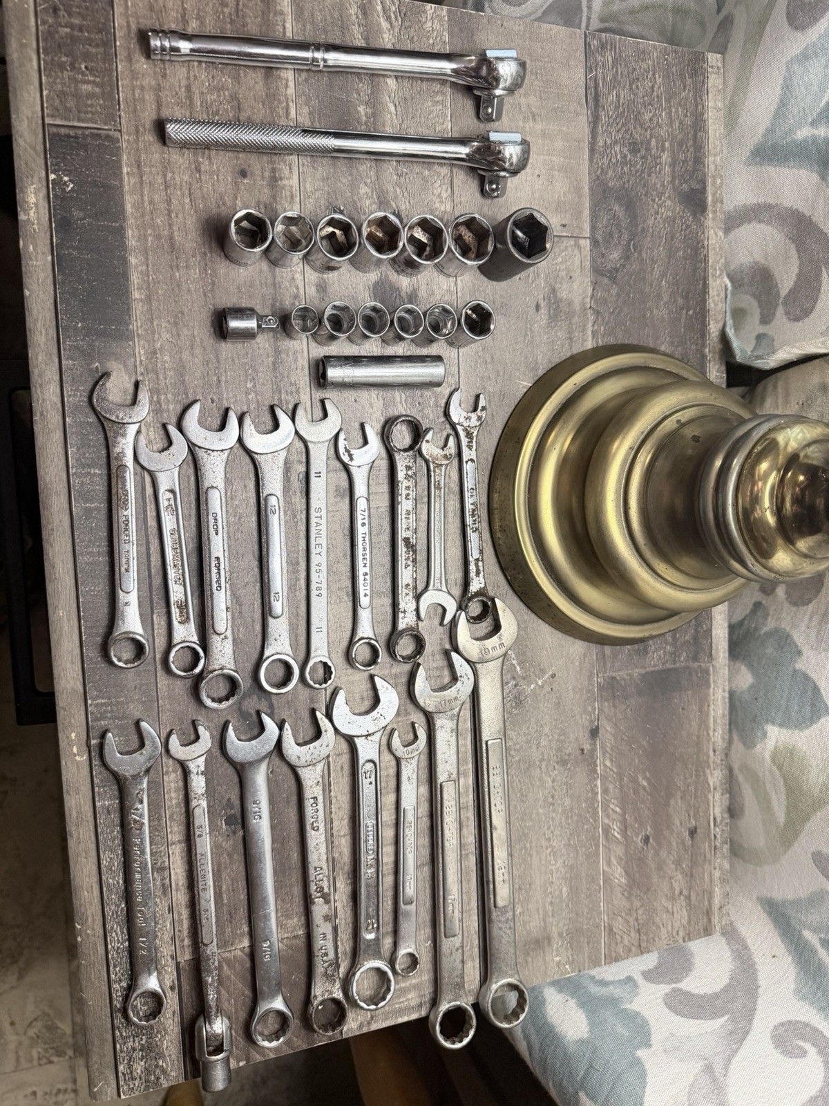 (34Pc) Socket/wrench Set SAE/Metric Mixed Lot Branded-unbranded