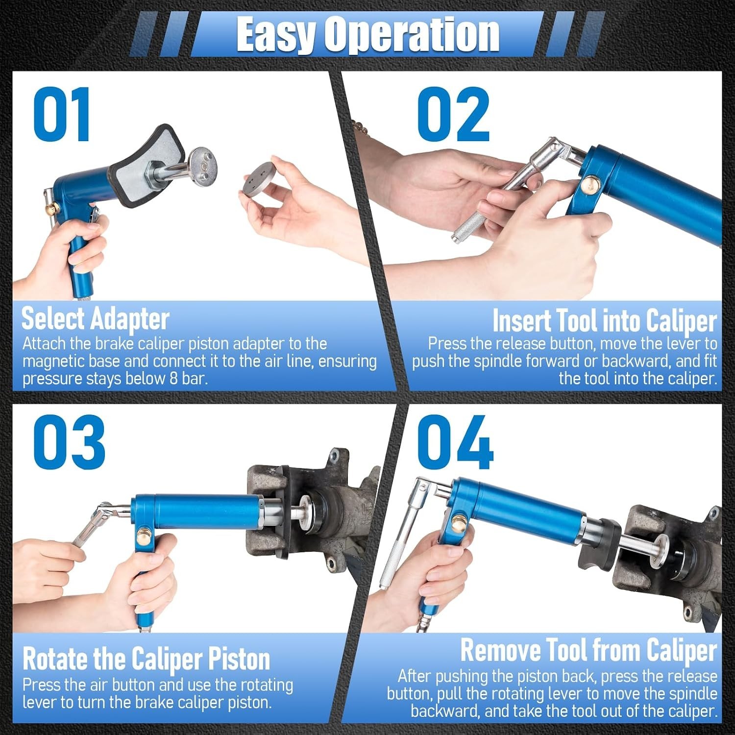 Universal Air Brake Caliper Tool Set – 23PCS for Professional Automotive Repair