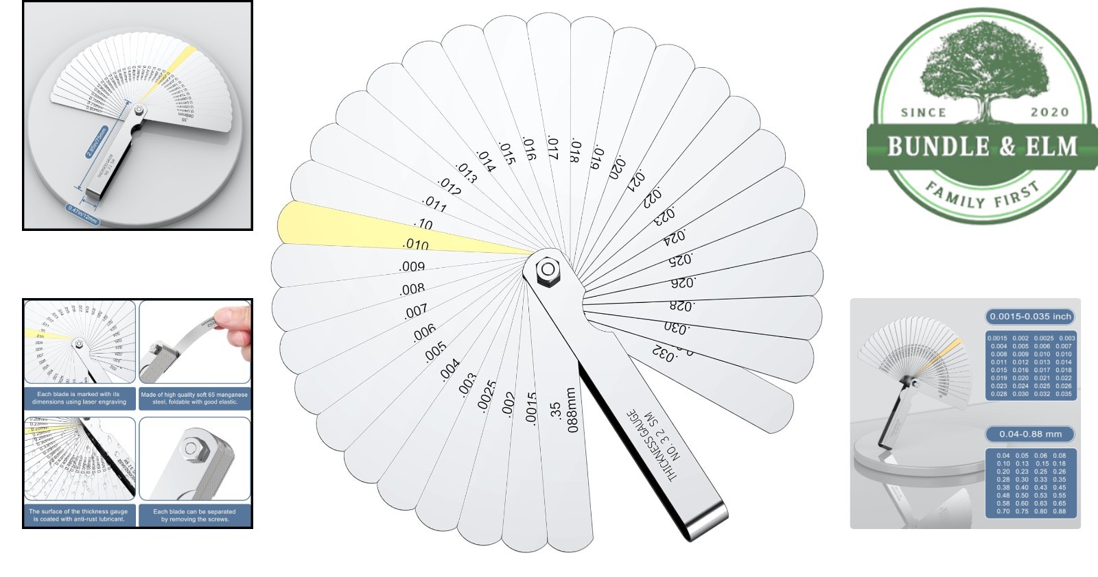 32 Blades Feeler Gauge Set for Precision Measurement of Gaps and Thicknesses