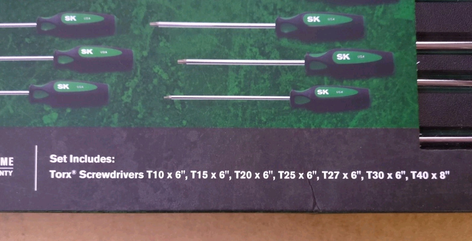 SK Professional Tools 7 Piece Cushion Grip Torx Screwdriver Set New Lifetime…