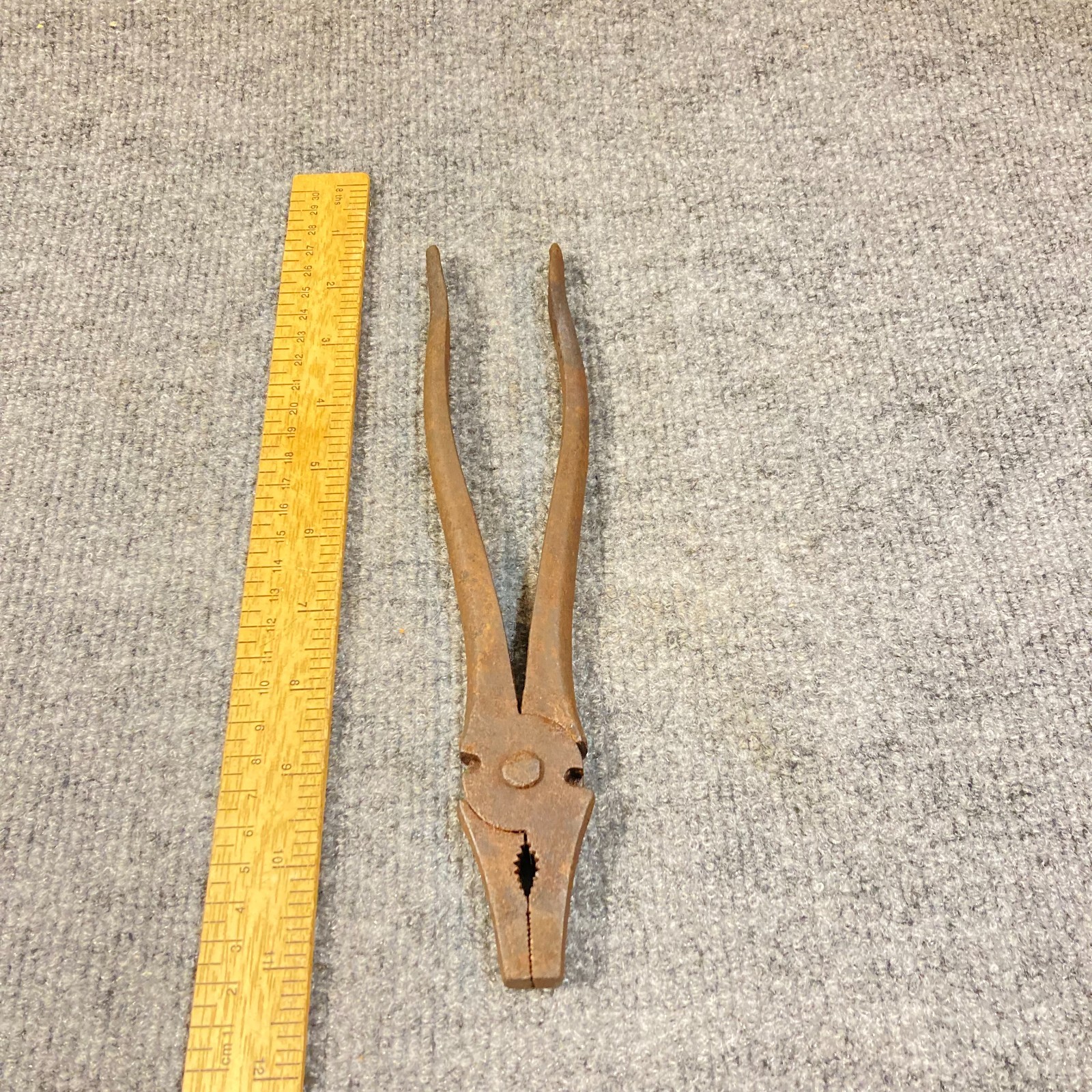 Vintage Hand Forged Pliers Wire Cutting Square Face Heavy Duty USA