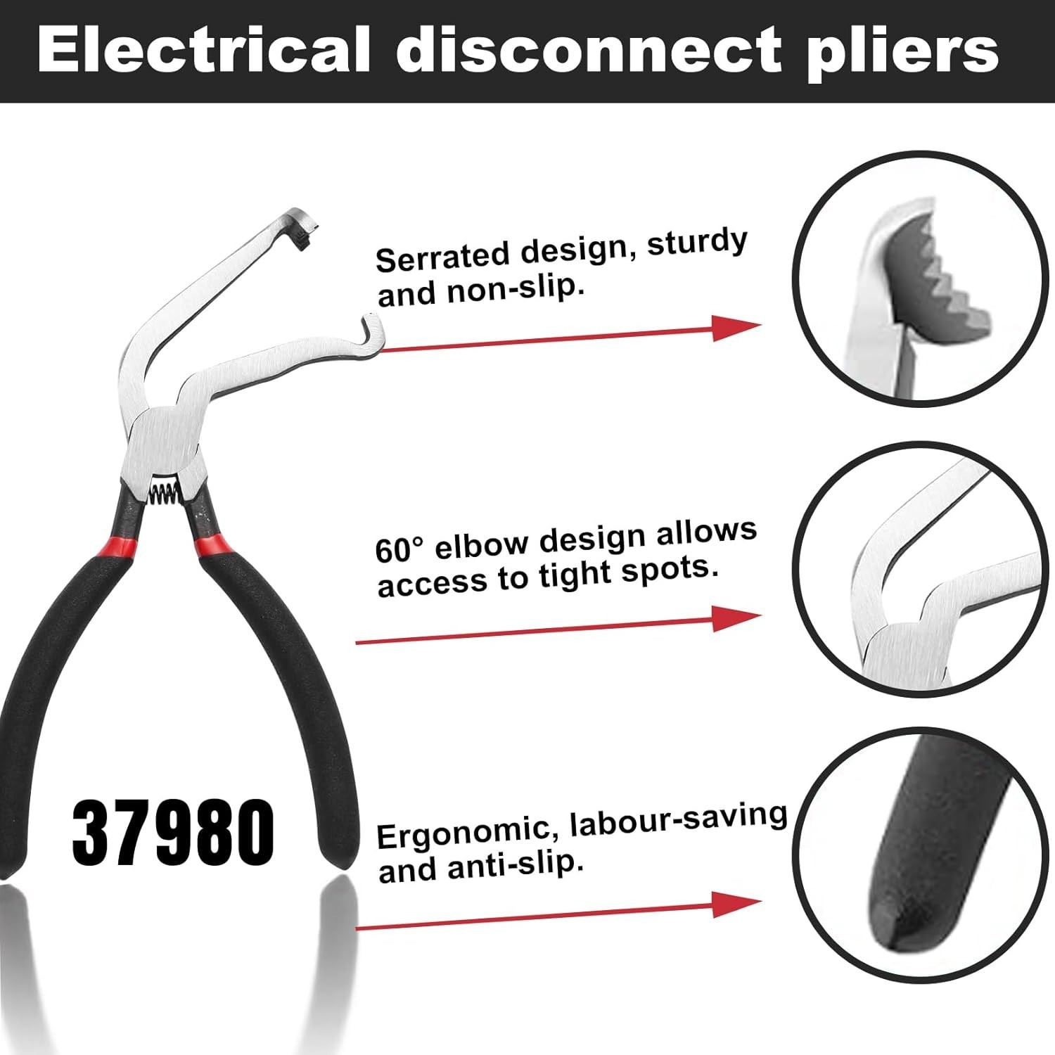Lisle 37960/37980/13120 Electrical Connector Disconnect Pliers Set,3-Piece