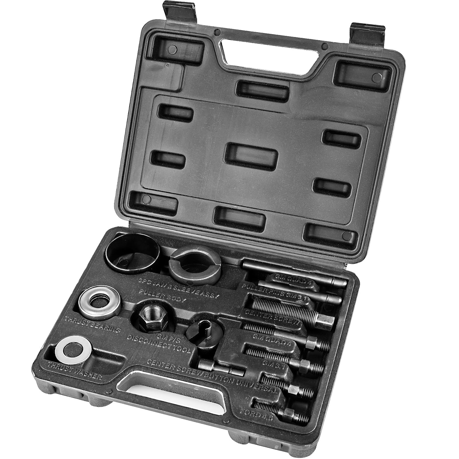 14 PCS Power Steering Alternator Pulley Tool Kit Auto Repair Storage Case