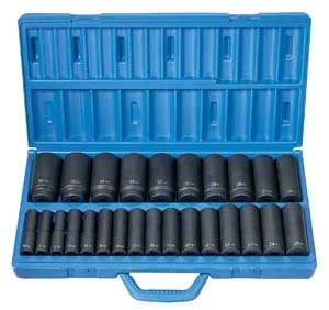 Grey Pneumatic 1326Md 1/2″ Drive 26 Piece Deep Length Metric Master Set New!
