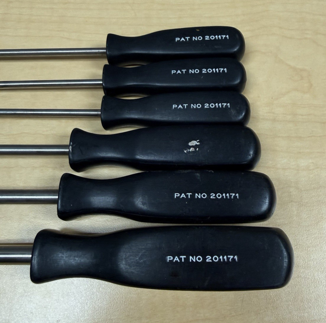 Snap-On Tools SSDC Clutch Head Tip Screwdriver Set of 6 Black Handle